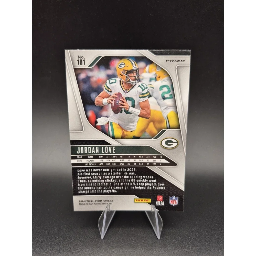 2024 Panini‎ Prizm Jordan Love #101 Purple Pulsar Prizm Green Bay Packers